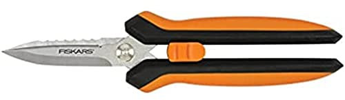 Fiskars Mehrzweck-Gartenschere, Länge: 20,6 cm, Rostfreie Stahl-Klingen/Kunststoff-Griffe, Schwarz/Orange, Solid, SP-320, 1063328