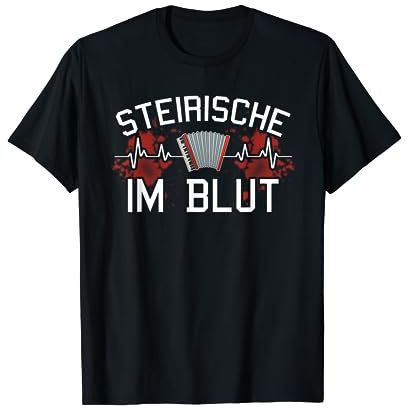 Akkordeon Steirische Herzschlag Ziehharmonika Harmonika T-Shirt