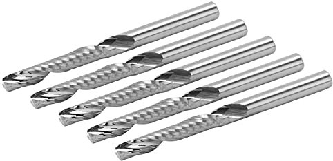 Shanrya Fresa a Spirale, Fresa a Candela Frese a Candela a Codolo cilindrico ampiamente utilizzate Frese a Candela a Flauto Singolo Facile da Usare Buona Durata 3.175x2x17x38mm per Strumento di