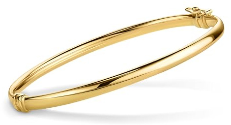 OROVI Bracciale Donna Oro Giallo 9KT Bracciale Rigido, Made in Italy, gioiello anallergico confezionato in un elegante astuccio portagioie