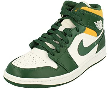 Nike Air Jordan 1 Mid Herren Basketball Trainers 554724 Sneakers Schuhe (UK 6 US 7 EU 40, Noble Green Pollen White 371)