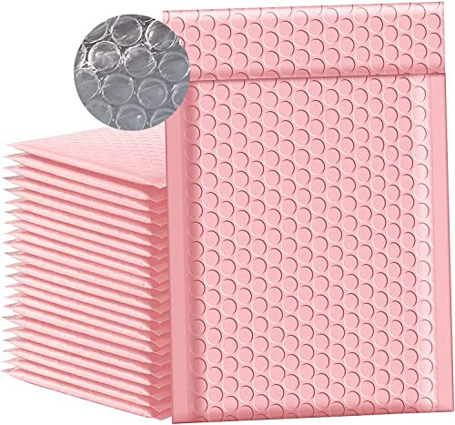 Luftpolsterumschläge Versandtaschen Luftpolster 13 x 18cm 50Stk Gepolsterte Briefumschläge Bubble Mailers Selbstversiegelnde für Versand Verpackung und Aufbewahrung (13 * 18cm, Rosa)