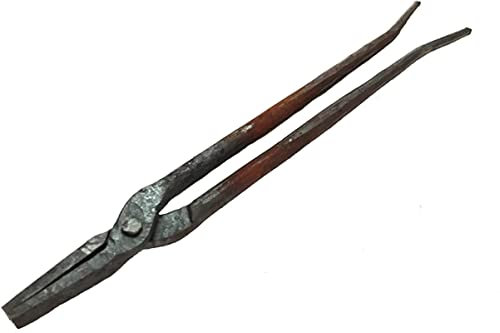 Tenazas de herrero,Tenaza de forja Ponga De Herrero Ponga Plana Ponga De Herrero Forge De Vaso De Yunque For Cuchillos Que Fabrican Un Blacksmith Tong 340 Mm 330g Ingeniero Herramienta De Herrero Tong