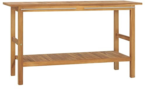 vidaXL Waschtisch Waschtischunterschrank Badmöbel Badschrank Waschbeckenschrank Massivholzschrank mit Stauraum Massivholz Teak 132x45x75cm