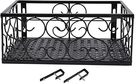 Support de Pot de Fleur de Balcon, étagère Décorative de Garde-Corps de Patio en Fer épaissi avec Dispositifs de Retenue, Panier D'étagère Suspendu en Fer pour Jardin (Suitable for 2.5cm Railing)