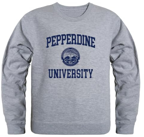 W Republic Pepperdine University Waves Seal Fleece Crewneck Sweatshirts - Heather Grey, X-Large