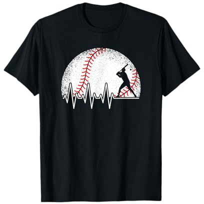 Baseball Herzschlag Baseballspieler Ball Herren Jungen T-Shirt