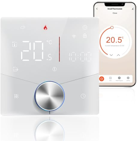 Decdeal Termostato WiFi Smart Tuya Controllo vocale Regolatore di Temperatura programmabile settimanale Digitale Manopola Intelligente Digitale