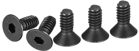 DTGN #6-32x3/8 Flat Head Socket Cap Screws, 20 Pack Hex Socket Flat Head Screws Carbon Steel Black Oxide, Full Thread, Countersunk Bolts