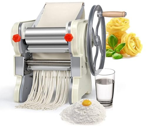MNBVH Macchina per La Pasta, Macchina per La Produzione di Noodle A Rulli per Pasta, Taglia Noodle, Pressa per Noodle A 2 Lame per Uso Domestico E Commerciale