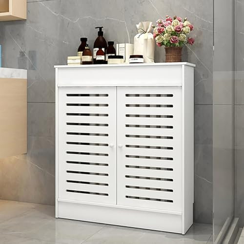 Holz Heizungsverkleidung, Heizkörper Verkleidung Abdeckung, Weiß Holz Heizungsverkleidung, Heizkörper Verkleidung, Modernes Lamellen-Design, Kann Dekoriert Werden, Heizkörperabdeckung Für Wohnzimmer(1