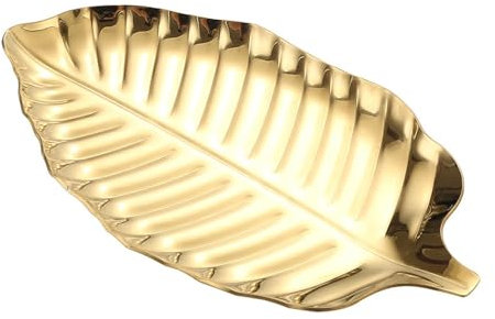 Spoon Rest for Kitchen Counter, Large Stainless Steel Gold Leaf Spoon Holder, Spoon Rest for Stove Top, Coffee Spoon Rest Cooking Utensil Rest Spoon Rack for Kitchen (gold)