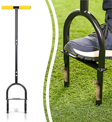 Taylor & Brown Lawn Aerator Coring Tool, Manual Core Aerator Lawn Tool with Non-Clog Slot, Gardening Grass Aeration for Compact Lawn Soil