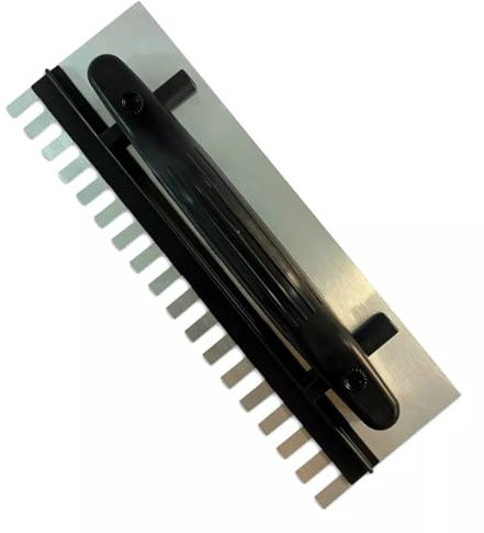 Llana dentada Regulable – 270mm x 120mm | Herramienta profesional para colocación de pisos, azulejos y porcelanatos, con mango ergonómico y acero anticorrosivo.