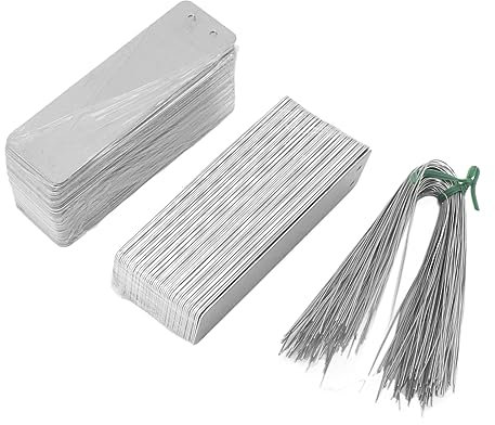 Aluminium Etiketten, 100 Stück, Baumidentifikations -Tags, Metall Pflanzenschilder, Doppelseitiges Schreiben auf Metalletiketten, zum Beschriften von Bäumen, Pflanzen