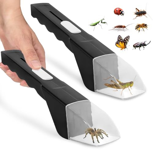 2 Stück Insektenfänger, Spinnenfänger mit Teleskopgriff, Insekten Lebend Fangen, Spinnenfänger Handgehaltene für Kinder und Erwachsene, Tragbarer Bienenfänger für Zuhause & Garten