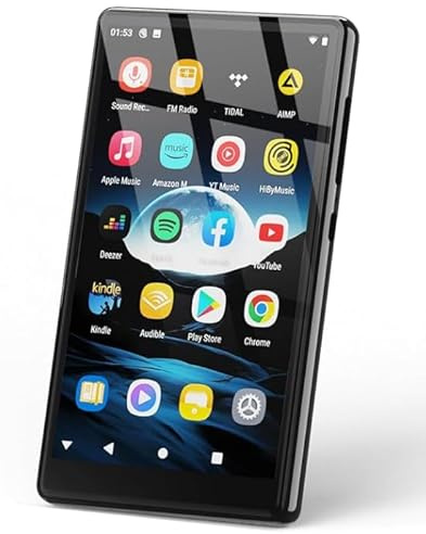 160GB MP3 Player with Bluetooth and WiFi, 5 Android Portable MP4 Player, Kids Player with Speakers, HiFi Sound, Music Player with Spotify, YouTube, Play Store, Support Up 512GB