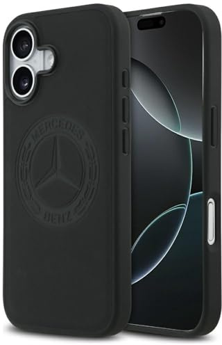 CG MOBILE Mercedes Étui de protection en cuir vintage compatible avec MagSafe pour iPhone 17 (noir)