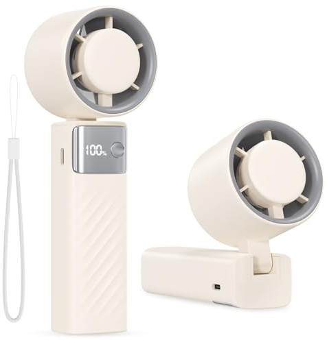Fitabok Ventilatore Portatile USB Mini, 1-199 Velocità Regolabili, Schermo LED, Batteria 4000mAh Ricaricabile, Inclinazione 115° Regolabile, Ventola da Scrivania per Casa/Ufficio/Viaggio/Esterno, Rega