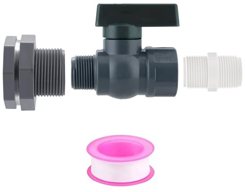 Tmboryuu Juego de 3 espigas de cosecha de lluvia de grado industrial con válvulas de PVC y accesorios seguros para conversiones de tambor, barriles de lluvia