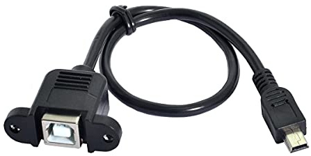 Cablecc Mini-USB-Kabel, 5-poliger Stecker auf USB-B-Buchse, 20 cm, mit Schrauben
