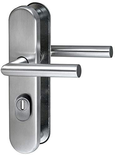 Lienbacher Schutzbeschlag Türdrücker Langschildgarnitur Edelstahl matt gebürstet Diverse Varianten (Drücker/Drücker || PZ 10/92 mm)