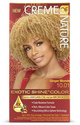 Creme of Nature - Argan Oil - Coloration Permanente à l'Huile d'Argan du Maroc - Coloration Cheveux Bouclés à Crépus - Couvre 100% des Cheveux Blancs - Teinture Cheveux N10.01 Blond Roux