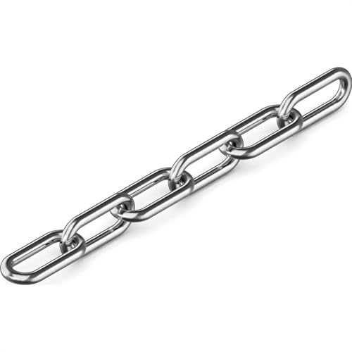 ARBO-INOX Edelstahlkette Langgliedrig – Rostfrei Vielseitig für Parkplatz, Absperrung, Kettenpfosten, Begrenzungskette, – gemäß DIN 763 V4A (2–10 mm)