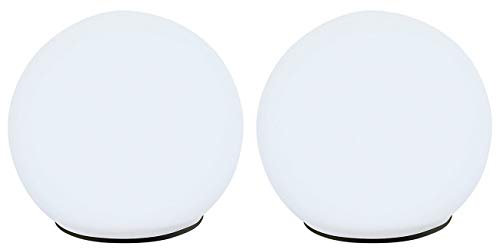 Lunartec Solar Kugelleuchte: 2er-Set Solar-Glas-Leuchtkugeln mit Dämmerungsautomatik, Ø 9 cm, weiß (Solarlampe Kugel, Kugellampen für den Garten, Beleuchtung)