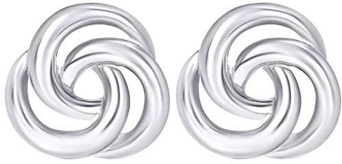 Heather Needham Silver Celtic Knot Stud Earrings for Women - Intricate Spiral Design - Size 8 mm - Gift Boxed 5176