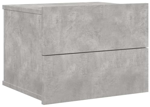 vidaXL Nachttisch 2 Schubladen Hängend Schwebend Nachtschrank Nachtkommode Nachtkonsole Wandschublade Wandregal Betongrau 40x30x30cm Holzwerkstoff