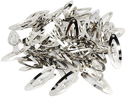 chiwanji 50 Stücke Ovale Frisur Bendy Snap Haarspangen Haarspange Haarnadeln DIY, Silber, 5cm