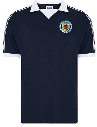Score Draw Scotland 1978 Retro Football Shirt Blue Small Cotton