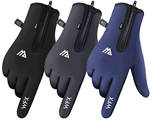 WESTWOOD FOX WFX Winterhandschuhe Touchscreen Anti-Rutsch Warme Handschuhe Winddicht Thermo Sport Radfahren Handschuhe für Herren & Damen Outdoor Fahrrad Handschuhe Fahren (Marineblau, L)