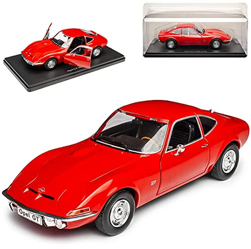 Agostini Opel GT 1900 Coupe Rot 1968-1973 Mit Sockel 1/24 Modell Auto mit individiuellem Wunschkennzeichen