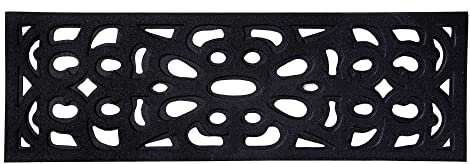 Nicoman Outdoor Doormat Decorative Stair Mats Heavy Duty Drainage Dirt Trapper Porch Rubber Skid Proof Anti Slip - (Narrow, Black-Bold, 75 x 25cm)