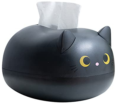 Cartoon Katze Tissue Box Holder, Auto Taschentuchbox Taschentuchspender ABS Katze Ohr Zahnstocher Box Papierhandtuch Box Cat Tissue Container für Haushalt Esstisch Badezimmer-22cmx16cmx13cm