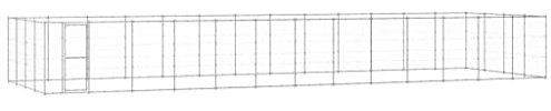 vidaXL Outdoor Hundezwinger Verzinkter Stahl 53,24m² Hundekäfig Hundehütte