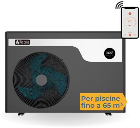 Mr Piscina Pompa di Calore per Piscina Full Inverter MR Smart per Riscaldare Acqua Piscina Fuori Terra o Interrata (65 m³)