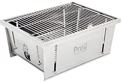 ProQ Flatdog Portable Charcoal BBQ for Camping, Re-usable Barbecue Grill, BBQ Gifts for Men