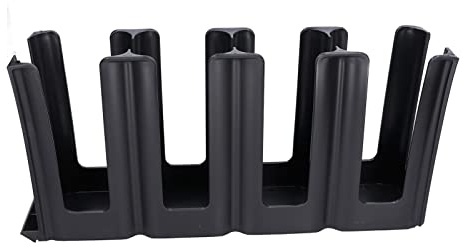 Hapivida Kaffeetassenhalter, 4-Fach Aufbewahrungsbox für Kaffeetassen und Deckel, Schwarz, 46 x 11,2 x 21,3 cm, Kunststoff für Küche, Büro, Café, Restaurant