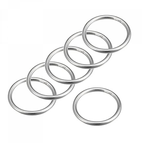 sourcing map 316 Edelstahl-Ring, geschweißte O-Ringe, 20 mm Innendurchmesser, 4 mm dick, 6 Stück