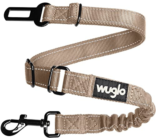 WUGLO Cinturón de Coche para Perros | Longitud Ajustable de 30 a 95 cm