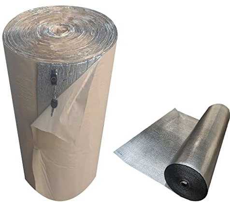 ZAURBA Bubble Insulation Foil Double Aluminium 1m 2m 3m 4m Self-Adhesive Aluminium Foil, Vapour Barrier and Waterproof Thermal Insulation Aluminium Foil Membrane, for Wall Shed Loft Door Floor