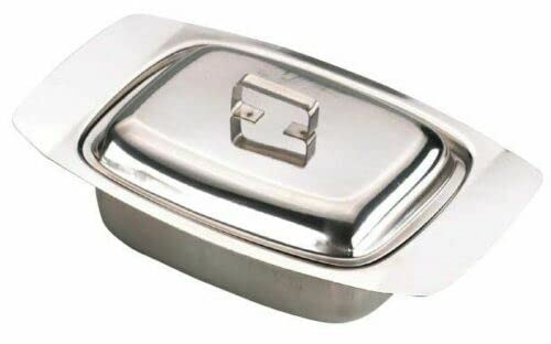 HoitoDeals 1Pcs Stainless Steel Butter Dish with Lid Kitchen Breakfast Dining Serving Storage