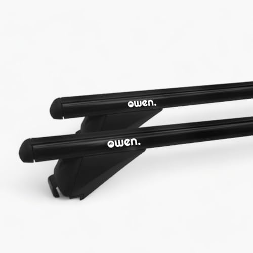 Barres de Toit transversales Noires I Owen 3.0 L I Porte Bagage Voiture I Aluminium I 135 cm I Rails fermés I Jusqu'à 90 kg I Universelle I Galerie de Toit