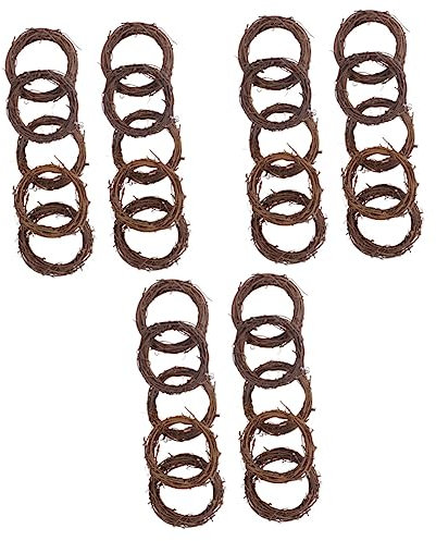 EXCEART 3 Sets 8 cm Natürlicher Rattan Eleganter Weinkranz Unvollendeter Kranz Für Zuhause Hochzeitsdekor 10 Stück * 3