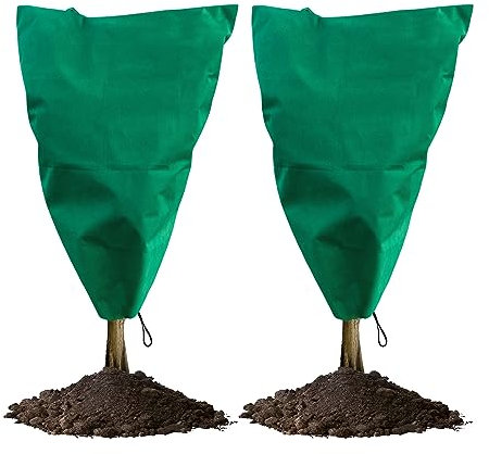 PUERHUACI Copertura Piante Inverno,2 Pezzi Telo Copri Piante Antigelo,Telo da Sposa per Piante,Telo Antigelo per Piante,Telo Tessuto Non Tessuto per Piante con Coulisse e Cerniera,80x100cm