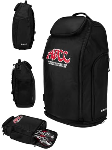 PITBULL - Rucksack Airway ADCC, Sport Rucksack für Freizeit und Reisen, Ideal Rucksack Sport als Wanderrucksack und Trainingsrucksack, Sehr Geräumig Sportrucksack, Praktisch Freizeitrucksack - Schwarz