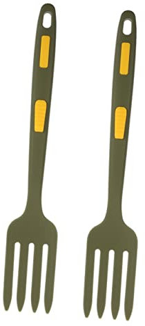 LIFKOME Forchetta in Silicone Per Alimenti Resistente, Manico Ergonomico Per Insalata e Cena, Accessorio Da Cucina Portatile 2 Pezzi Per Uso Domestico